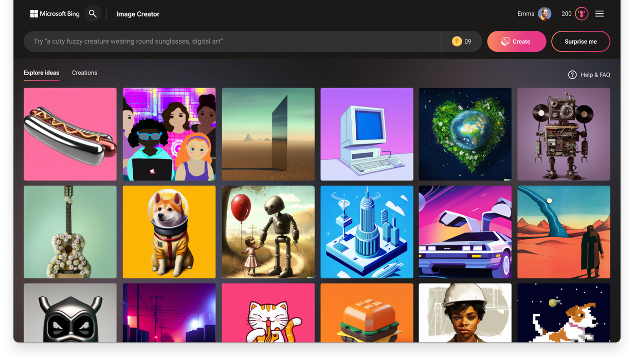 Microsoft DALL-E neyron tarmog'iga asoslangan Bing Image Creator tasvir generatorini ishga tushirdi