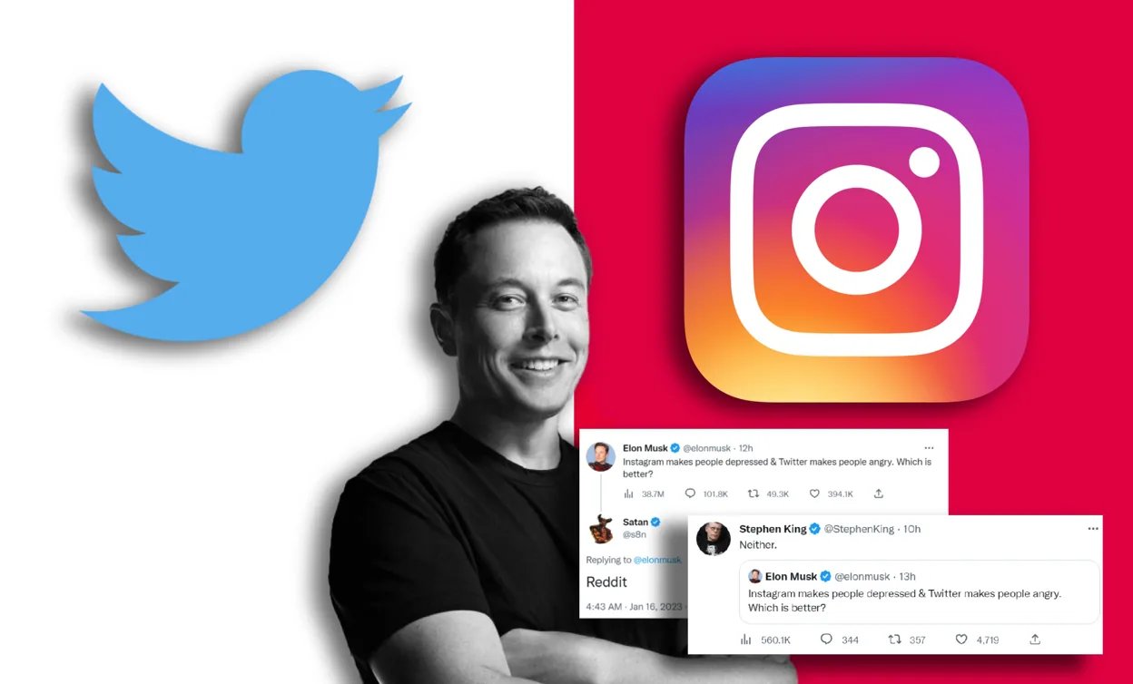 “Instagram odamlarni tushkunlikka soladi, Twitter esa odamlarni g'azablantiradi. Qaysi biri yaxshiroq? ” - Ilon Mask